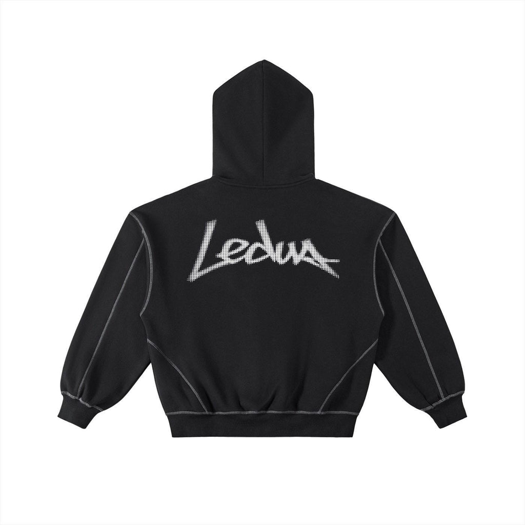 LEDUA ZIP UP HOODIE (BLACK)