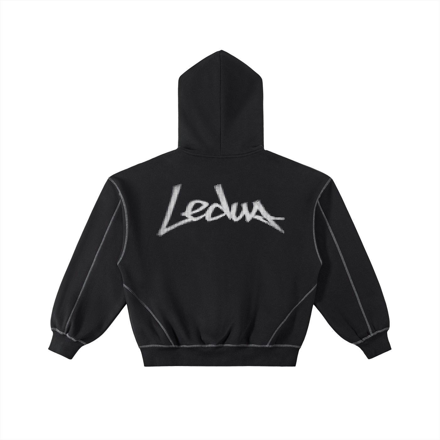 LEDUA ZIP UP HOODIE (BLACK)
