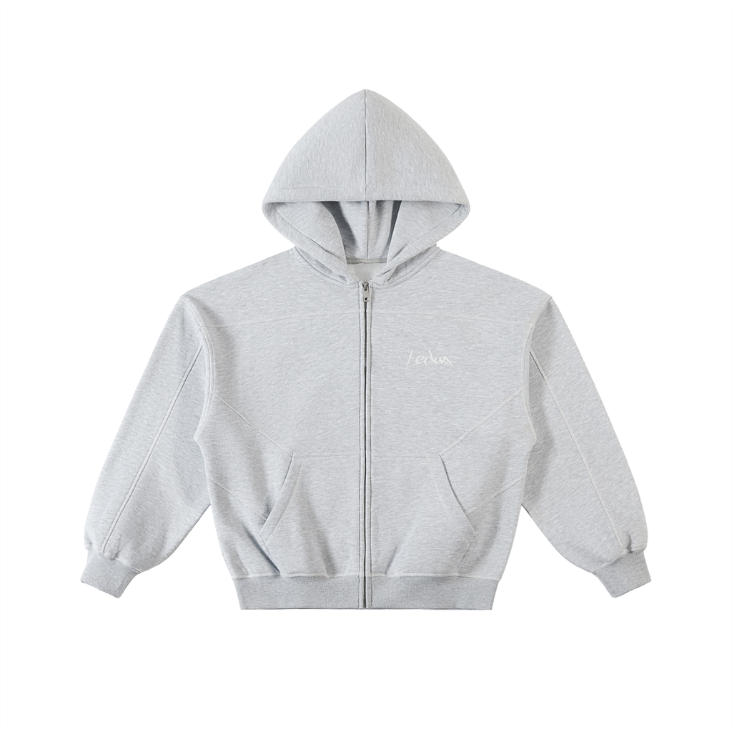 LEDUA ZIP UP HOODIE (GREY)