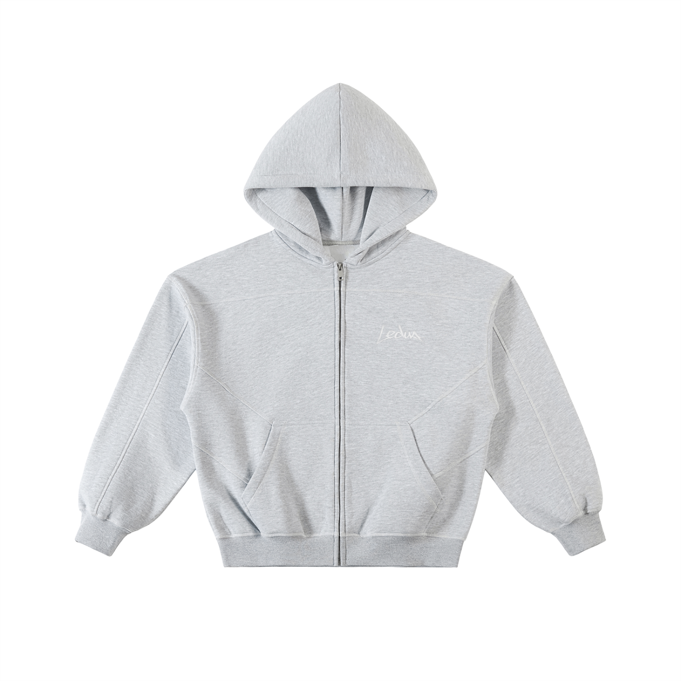 LEDUA ZIP UP HOODIE (GREY)